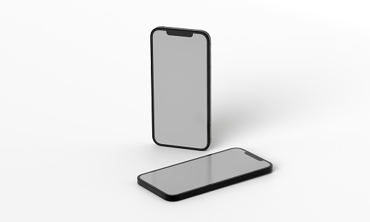 Phone Generic Render 3d Render Illustration Generic Phone Mock Up In A White Design High Key ...