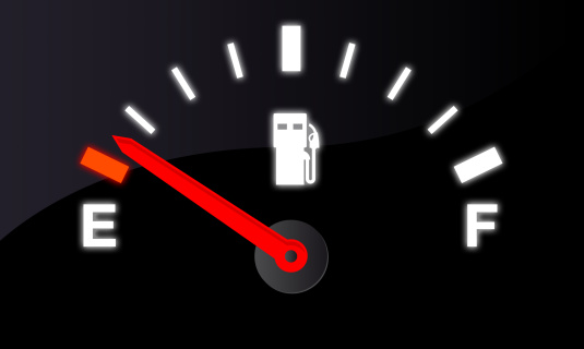 illustration of empty fuel gauge