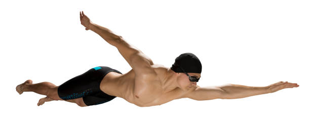 istock Man sport swimmer isolated 1361929987