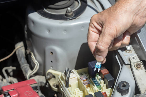 A car fuse replacement close up