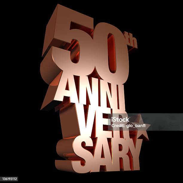 50th Anniversary Metal Stock Photo - Download Image Now - 50th Anniversary, Anniversary, Celebration