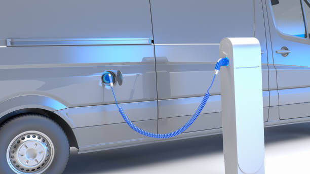 istock Electric van at charging station gray 1361932455