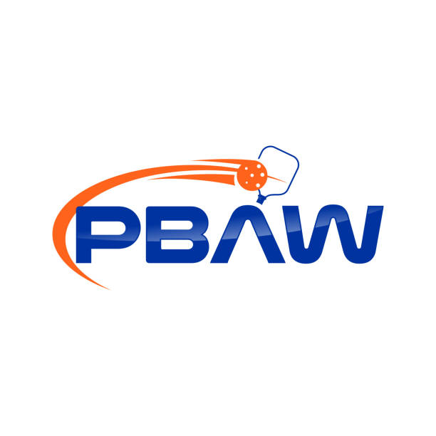 PBAW letter for logo pickleball sport team PBAW letter for logo pickleball sport team. Vector illustration EPS.8 EPS.10 pickleball stock illustrations