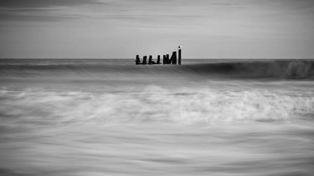 istock waves and old sea defences- mono ii 1361938440