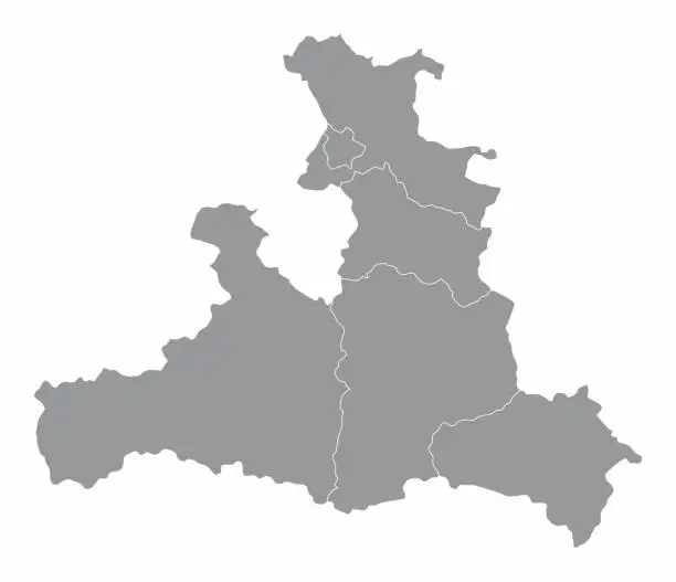 Vector illustration of Salzburg state administrative map