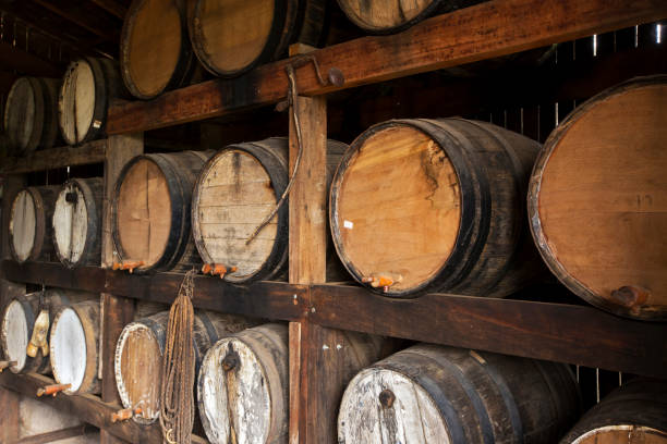 istock Sugarcane liquor, or cachaca, resting in cask 1361941177