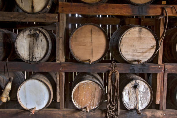 istock Sugarcane liquor, or cachaca, resting in cask 1361941186