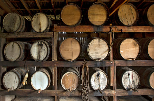 istock Sugarcane liquor, or cachaca, resting in cask 1361941187