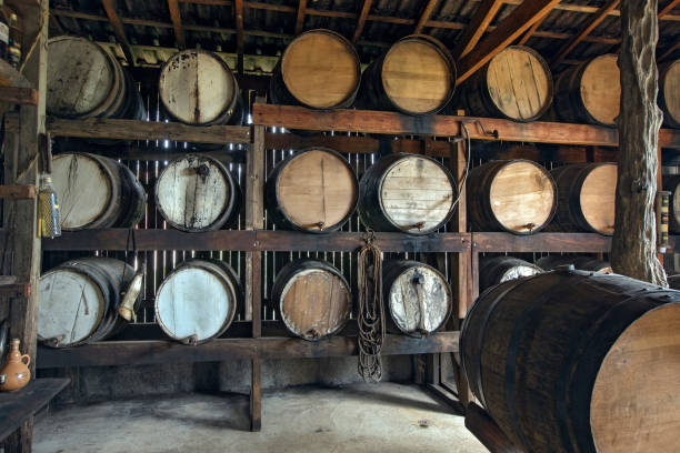 istock Sugarcane liquor, or cachaca, resting in cask 1361941235