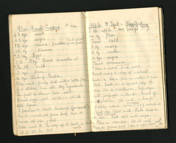 istock Military recipe for chocolate fruit pudding and apple tart with custard for 10 men 1361949769