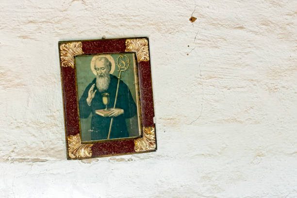 istock Old picture of Catholic saint 1361956127