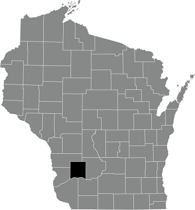 Ilustración de Mapa De Ubicación Del Condado De Richland De Wisconsin