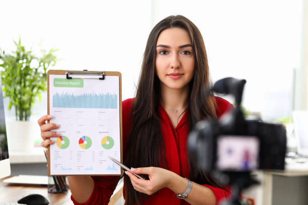 istock Businesslady recording video 1361958448