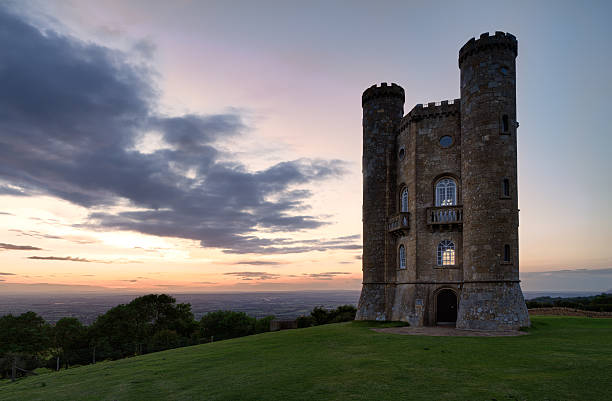 istock Broadway Tower with valley view after sunset Cotswolds, UK 136195892