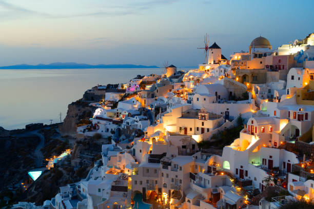 istock Oia village at night, Santorini 1361960113