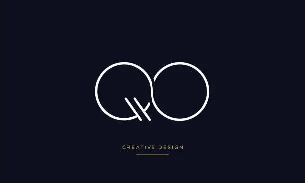 Vector illustration of QO, OQ Alphabet Letters Abstract Icon Logo Vector Monogram