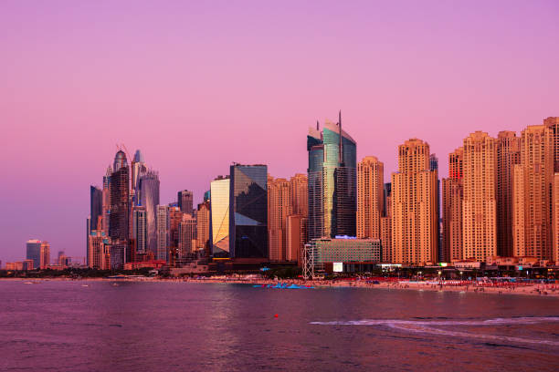 istock Dubai embankment at sunset 1361961773