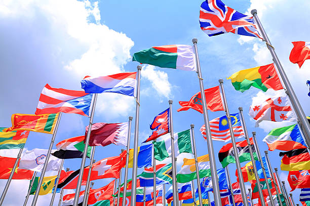 banderas de estados unidos - british empire flag global uk fotografías e imágenes de stock