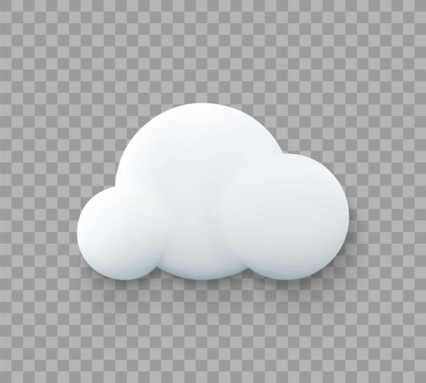 3d-cloud-vektorillustration. cloud-isoliert. - stereoskopische photographie stock-grafiken, -clipart, -cartoons und -symbole