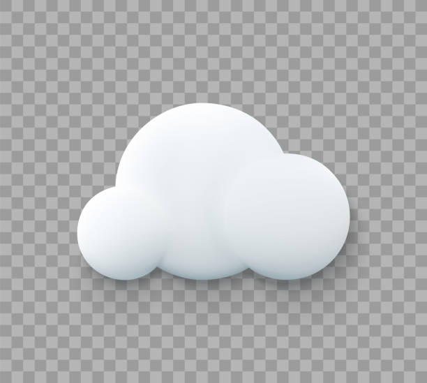 illustrations, cliparts, dessins animés et icônes de illustration vectorielle nuage 3d. nuage isolé. - 3d