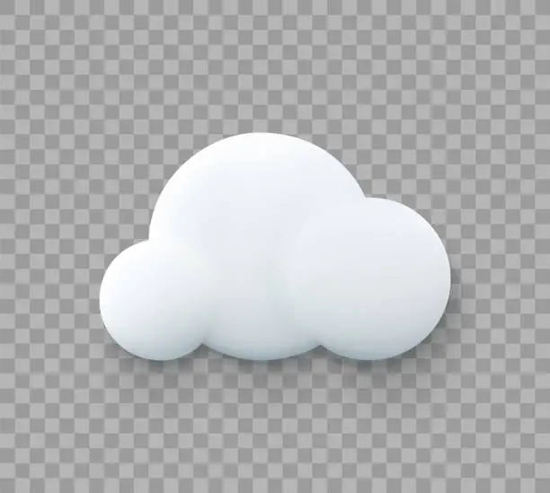 Vector illustration of 3d cloud vector illustration. Cloud isolated.