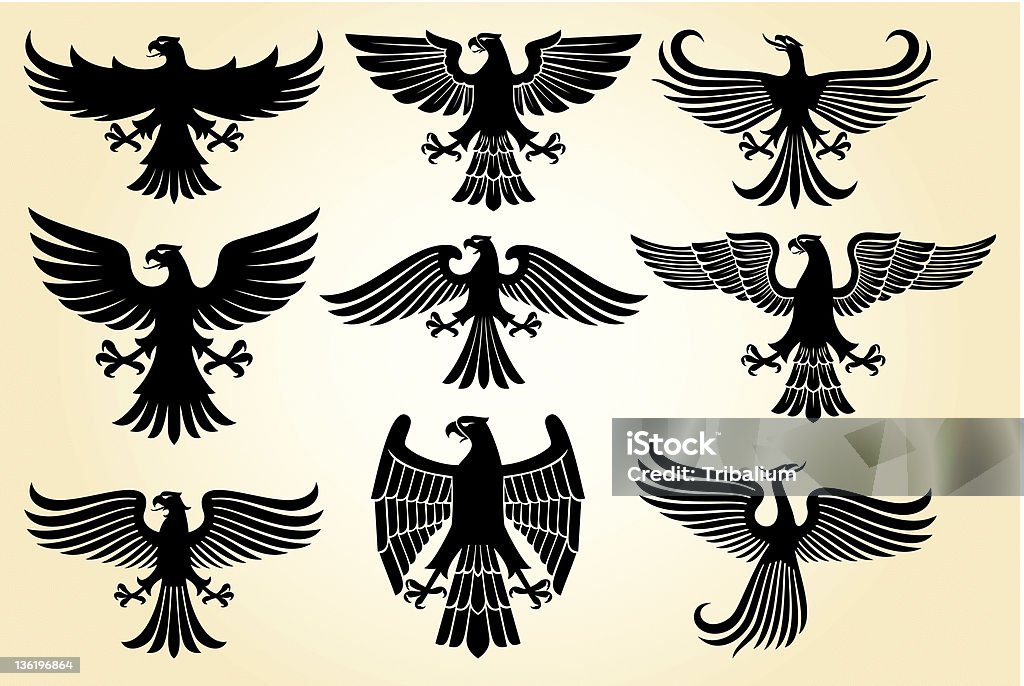 heraldic eagle set heraldic eagle set,eagle silhouettes,eagle vector collection Coat Of Arms stock vector