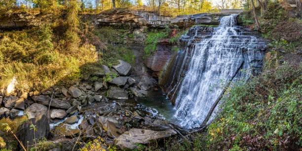parque nacional brandywine falls cuyahoga ohio - ohio river valley - fotografias e filmes do acervo