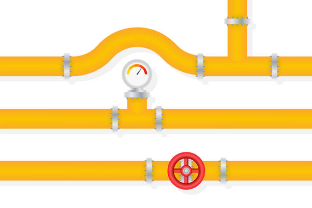 Details pipes different types collection of water tube industry gas valve construction. Vector illustration. Details pipes different types collection of water tube industry gas valve construction. Vector illustration gauge pressure gauge pipe valve stock illustrations