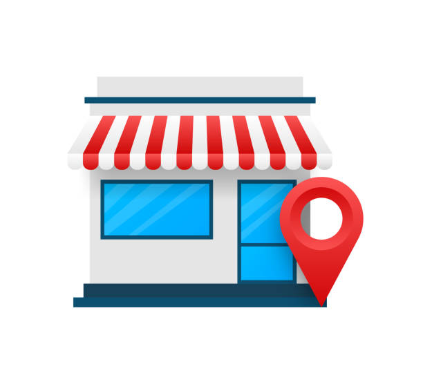 Map pin place marker. Location vector icon. Pin point icon. Vector logo. Destination logo. Online market. Map pin place marker. Location vector icon. Pin point icon. Vector logo. Destination logo. Online market computer icon stock symbol shopping mall stock illustrations
