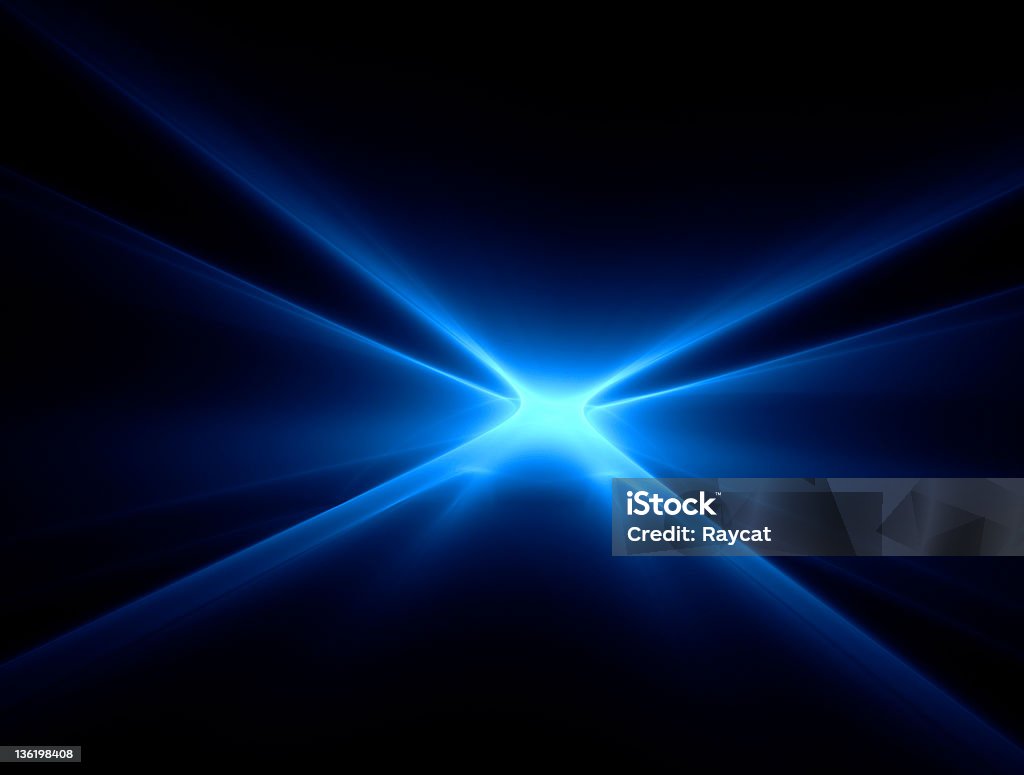 Blue flash Flash of emitting blue light. Featuring an intricate light pattern. Isolated on black. Light - Natural Phenomenon Stock Photo