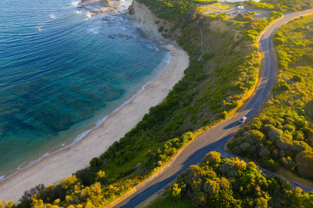 istock Bunurong Coastal Drive Road Aerial 1361985265