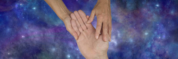 istock Female giving Palm reading to male 1361992964