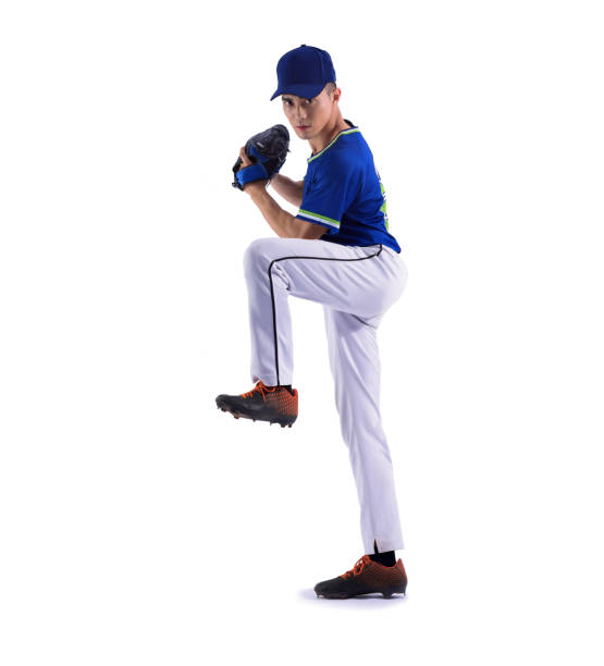 istock Full Length of Pitcher Baseball Player  isolated on white background 1361997443