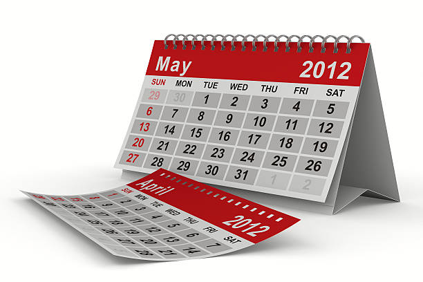 2012 anno di calendario. maggio. immagine 3d isolato - april 2012 calendar year foto e immagini stock