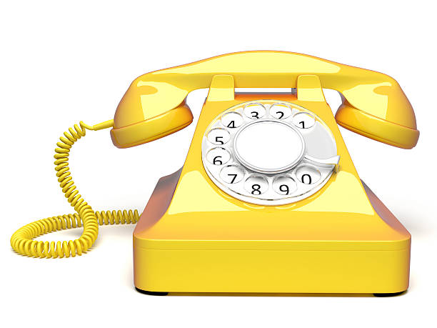 istock yellow retro styled telephone. 136200600