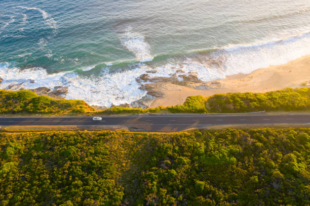 istock Victoria Coastal Road Aerial on Sunset 1362007119