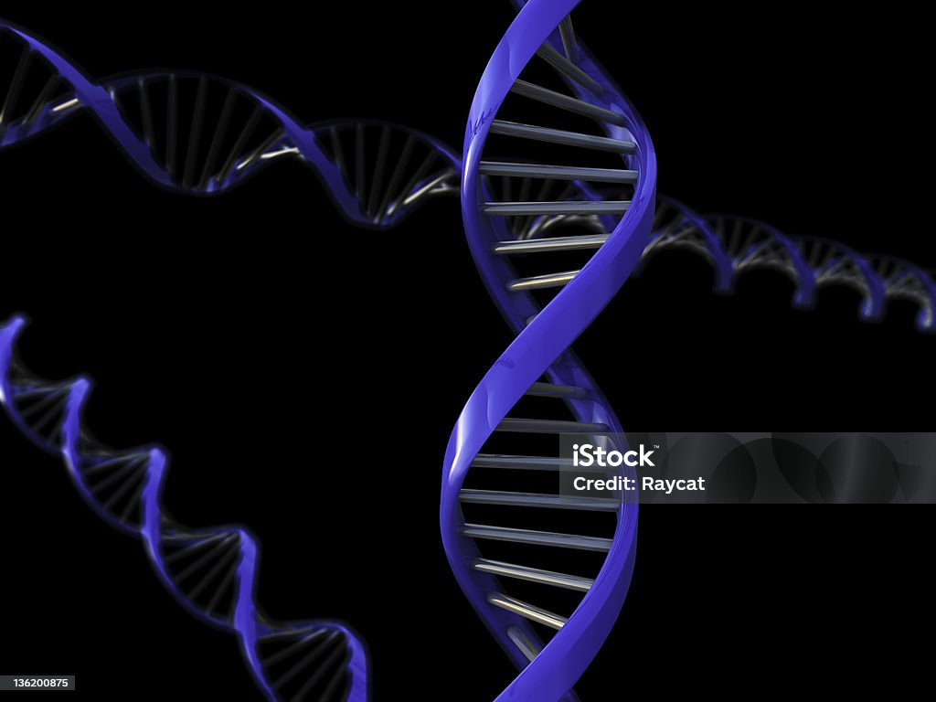 DNA strands Digital medical illustration: DNA strands with selective focus. Abstract Stock Photo