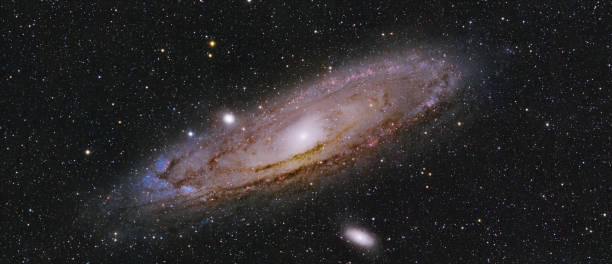 galaxia de andrómeda (messier 31) - galaxia andrómeda fotografías e imágenes de stock
