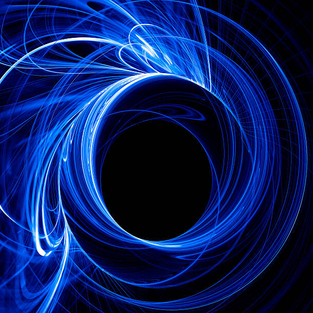 istock Blue cosmic fusion energy on a black background 136201085