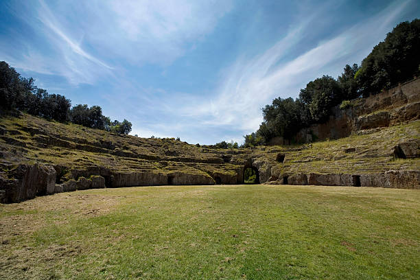 Sutri Roman rock-hewn amphitheatre, one of the most suggestive monuments of the ancient Lazio.
