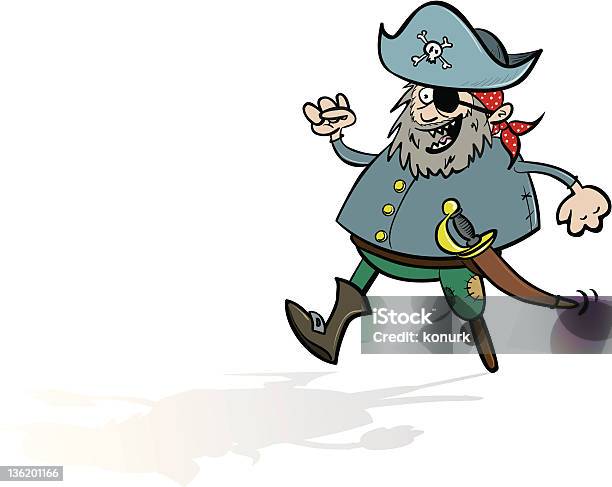 Happy Pirate Stock Illustration - Download Image Now - Badge, Bandana, Beard