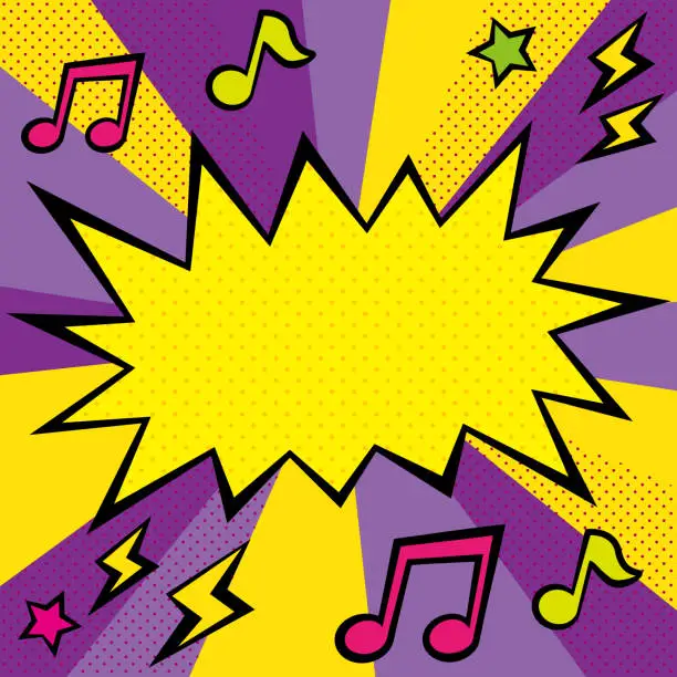 Vector illustration of American Comic Book Design in Music