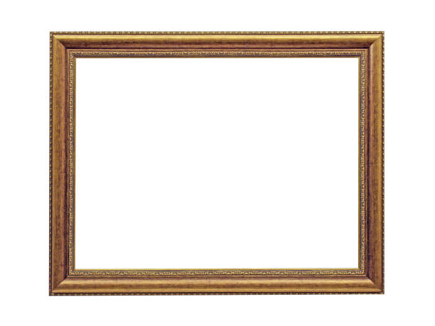 istock Wooden golden frame for paintings. Isolated on white 1362020270
