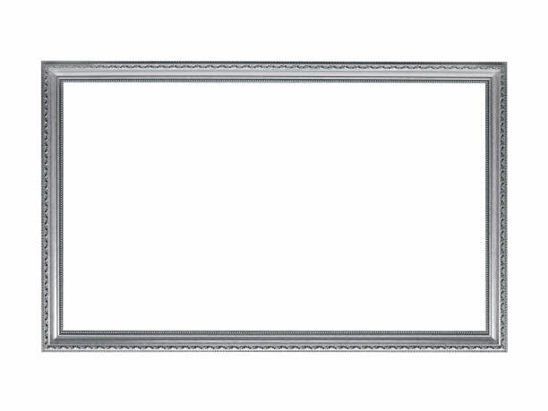 istock Wooden silver frame for paintings. Isolated on white 1362020274