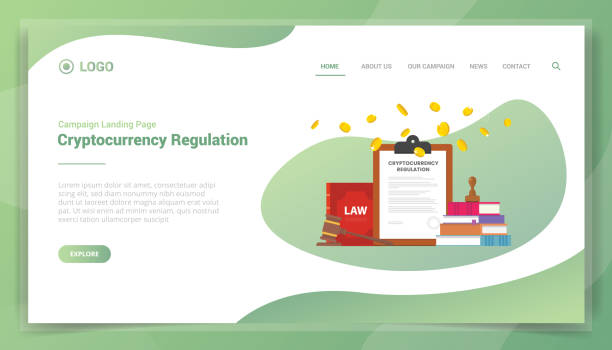 ilustrações de stock, clip art, desenhos animados e ícones de crypto cryptocurrency regulation technology business concept for website template landing homepage - 1474