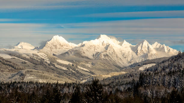 雪の後のノースカスケード - north cascades national park aerial view washington state usa ストックフォトと画像