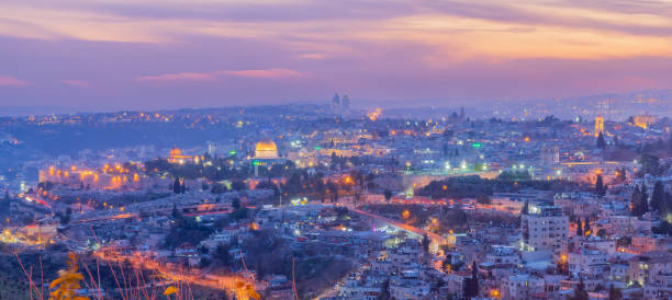 istock Sunset view of Jerusalem old and new city 1362027152