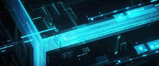 istock 3D rendering of cyberpunk AI. Circuit board. Technology background. Central Computer Processors CPU and GPU concept. Motherboard digital chip. Tech science background. 1362027410