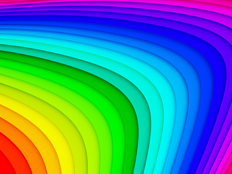 Abstract 3D spiral rainbow background