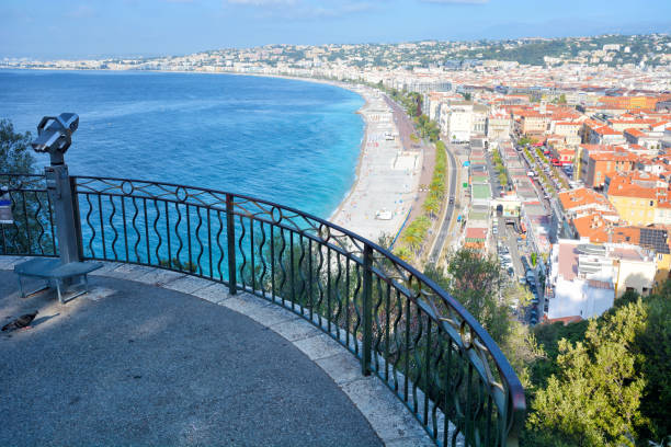 istock Coin-operated binoculars over Nice, France 1362035606